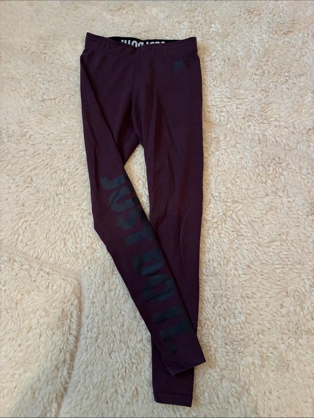 Nike Plum Maroon 'Just Do It' Leggings